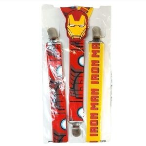 NWT Marvel Avengers Assemble Iron Man Super Hero Suspenders Child's One Size New